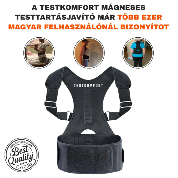TestKomfort™ - Mágneses, állítható tartásjavító hát- és vállöv