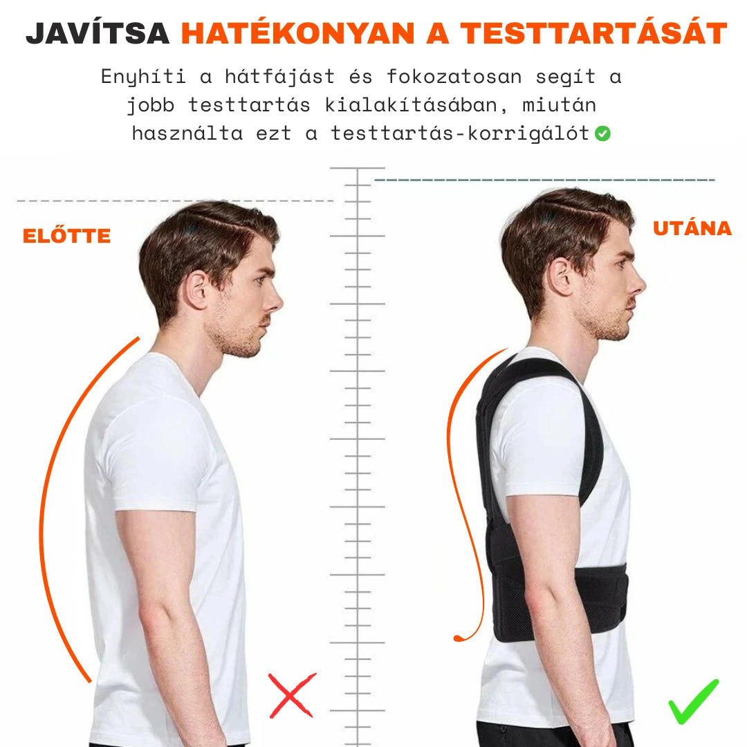 TestKomfort™ - Mágneses, állítható tartásjavító hát- és vállöv
