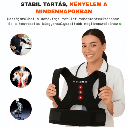 TestKomfort™ - Mágneses, állítható tartásjavító hát- és vállöv